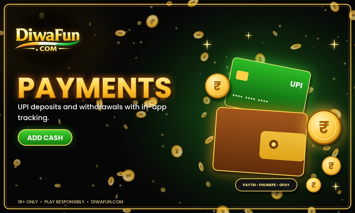Diwa Fun UPI deposit and withdrawal methods